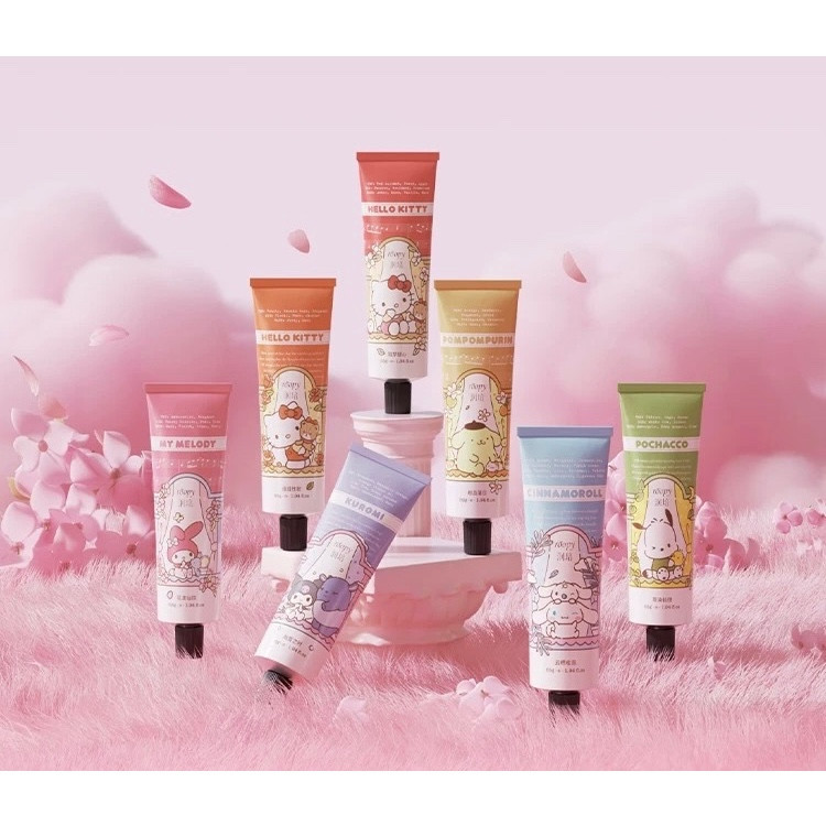 Roopy X Sanrio Hand Cream ยี่ห้อ Roopy Runpei Sanrio Family Series Limited Edition Face