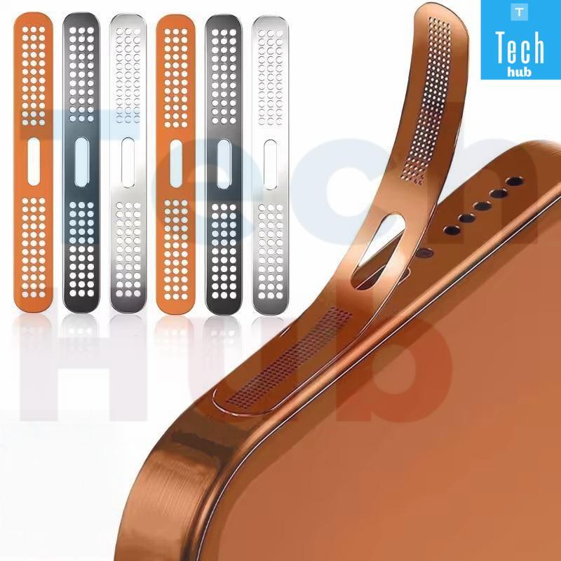 กันฝุ่นลำโพง สำหรับ lPhone 17Pro/17 Pro Max, สติกเกอร์ตะ ข่ายโลหะ ฝาครอบตาข่าย, ทนทาน, สติ๊กเกอร์ตาข