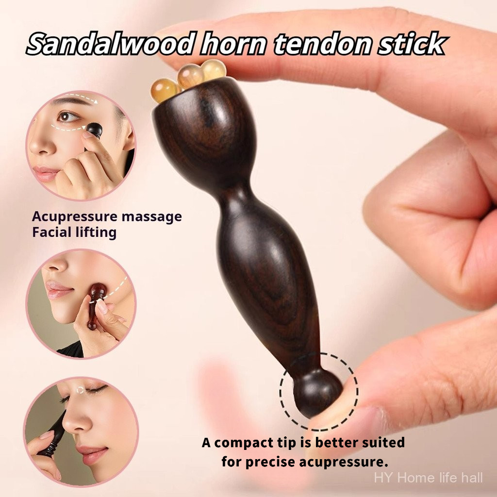 เครื่องนวดฮอร์นไม้จันทน์สีเขียว-ดอกบัว - เครื่องมือบําบัดตา จุดฝังเข็ม & เครื่องมือบําบัดใบหน้า, แท่งขูดเส้นเอ็นไม้จันทน์สีม่วงสําหรับล้างเส้นลมปราณ
