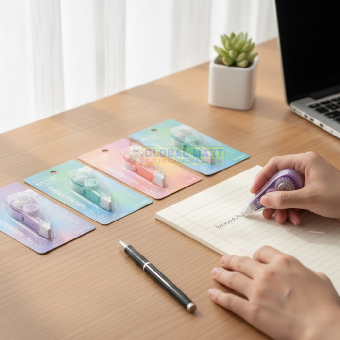 เทปลบคําผิด V-TEC CT-952F | กระดาษ Stipo 6m x 5mm | เทปลบคําผิดขนาดเล็กที่ใช้งานได้จริงและเรียบร้อย