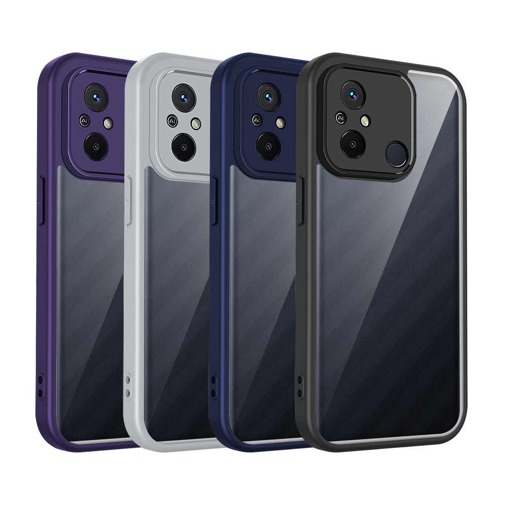 เคส Redmi 12C ปลอกหรูหราFrostedโปร่งใสสําหรับ Redmi 12C เคสโทรศัพท์