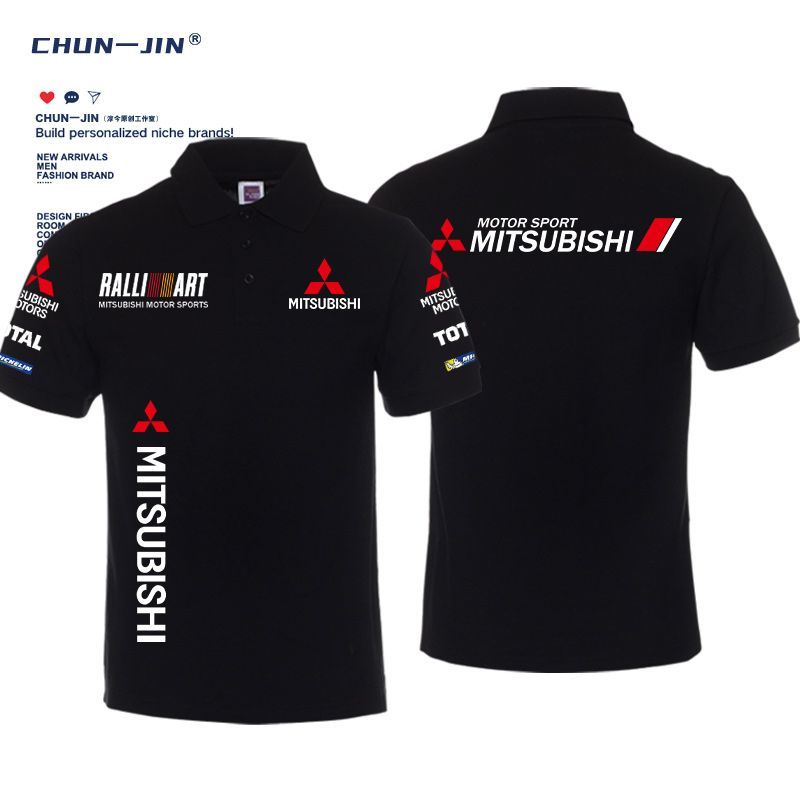 เสื้อโปโลแขนสั้น Mitsubishi Racing JDM แบบดัดแปลง Evo ระบายอากาศ เหมาะสำหรับฤดูร้อน
