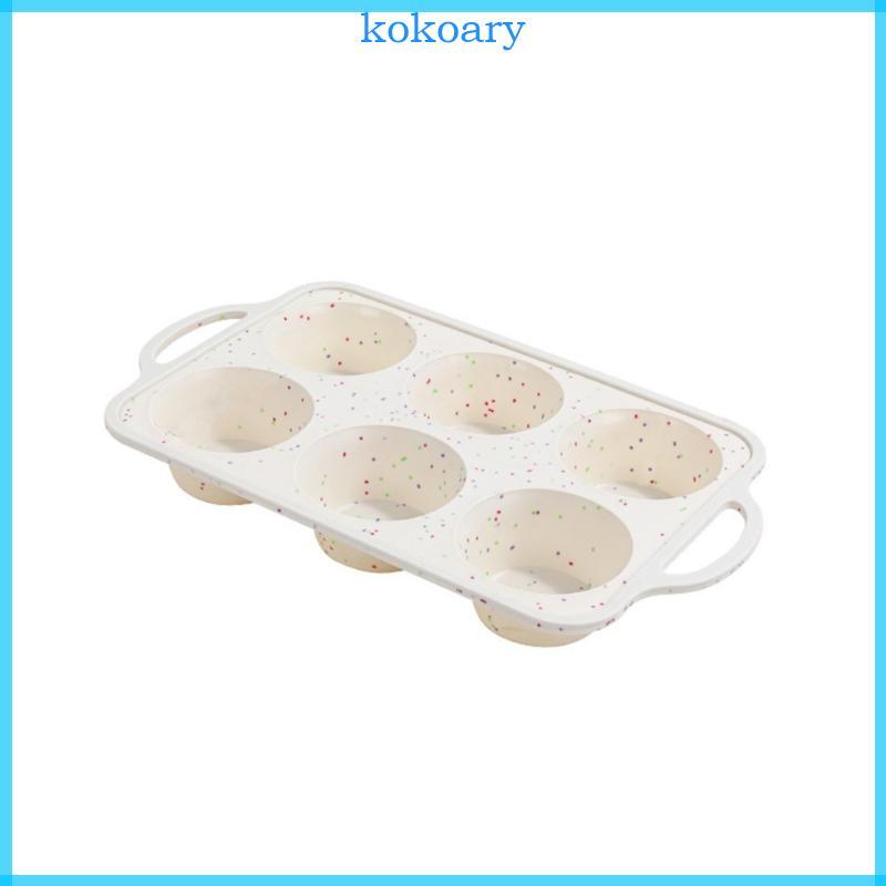 KOK Silicones Muffin Cupcake Tray with Speckted Design 6 Cups Oven Safe Baking Mold