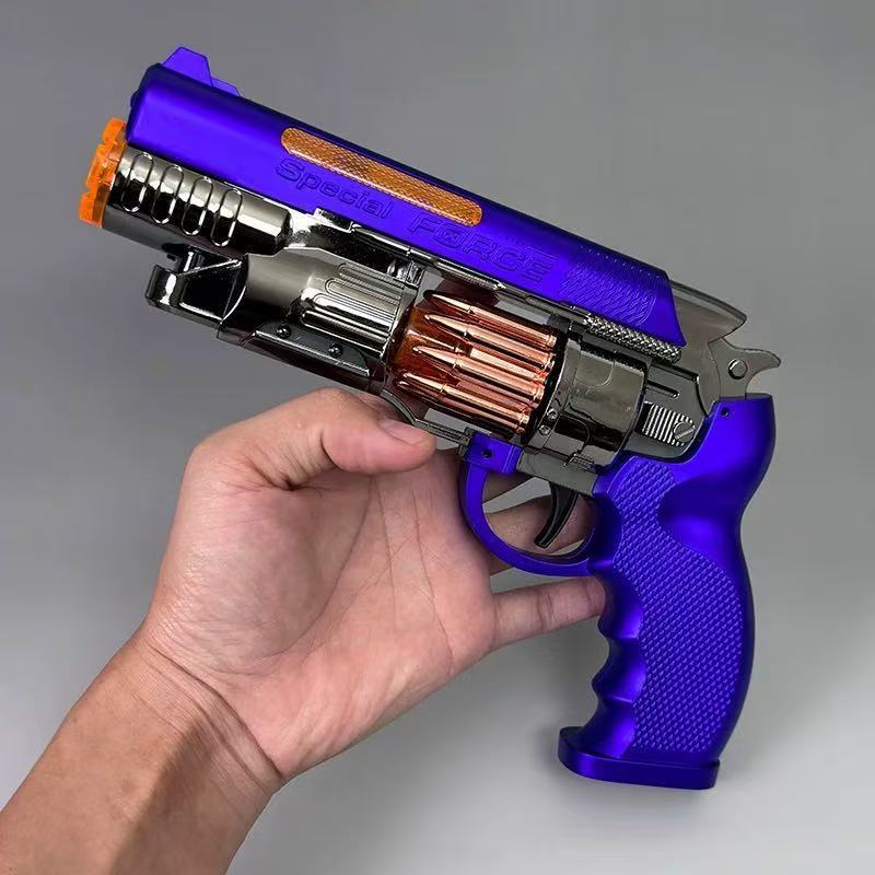❤ปืนของเล่นไฟฟ้าพร้อมสเปรย์ ไฟ และดนตรี การออกแบบแบบลูกโม่ ระบบสั่น ใช้พลังงานจากแบตเตอรี่ - รูปที่ 4