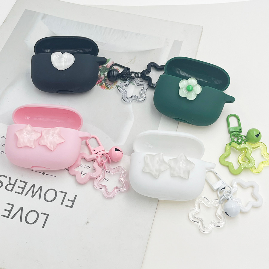 Ins แฟชั่นหูฟังสําหรับ Beats Studio /Solo Buds เคสซิลิโคนพร้อมที่ครอบกุญแจสําหรับ Beats Solo Buds