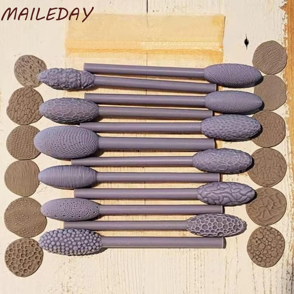 MAILE Texture ชุดเครื่องมือสําหรับ Clay, มือ DIY Art Clay Modeling Roller, Clay Art Rolling Emboss ล