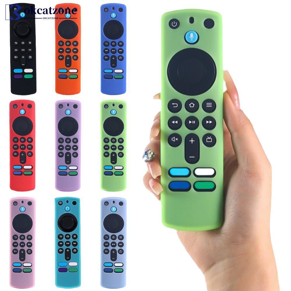 OKCATZONE เปลี่ยนสําหรับ Fire TV Stick (3rd Gen) L5B83G กันกระแทกรีโมทคอนโทรลซิลิโคนป้องกันกรณี E4N9