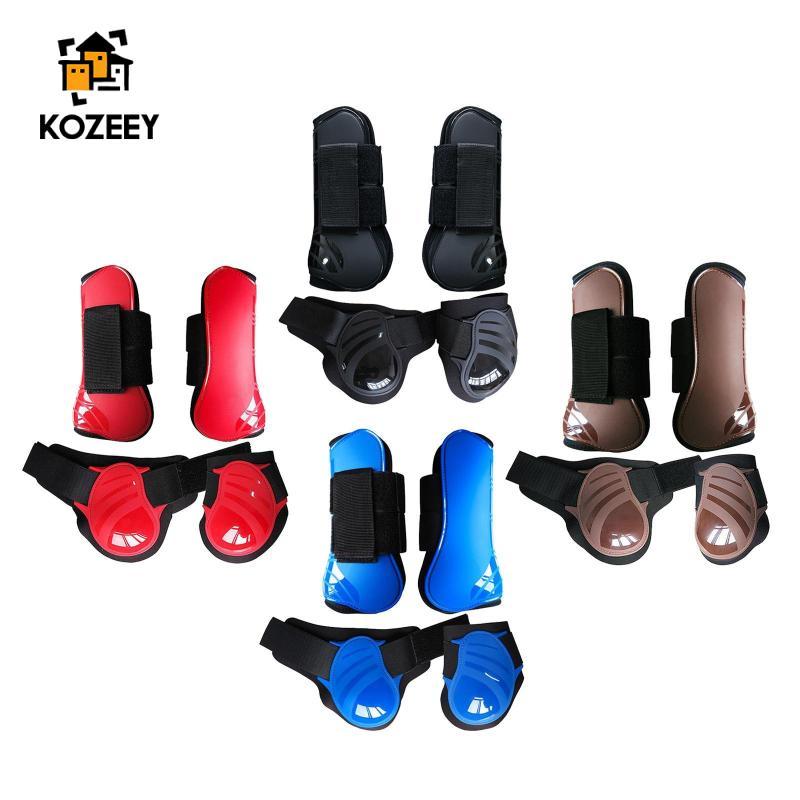 [KOZEEY] ชุดป้องกันขาและเท้าม้า 4 ชิ้น เสริมความปลอดภัยทั้ง Fetlock และ Tendon สำหรับม้า
