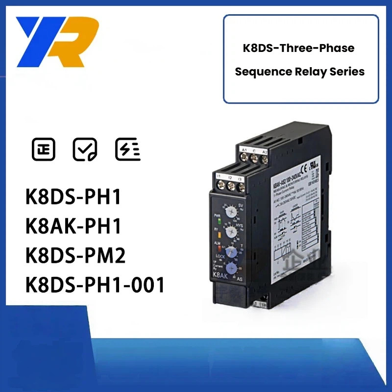 Omron รีเลย์ลําดับสามเฟส K8DS-PH1 K8DS-PM2 K8AK-PM2 PA2 001 PH1 LS1