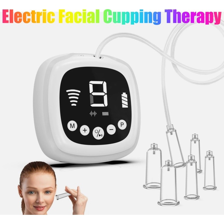 Electric Facial Cupping Therapy Set 3in1 Cupping Gua Sha & Massage Tool