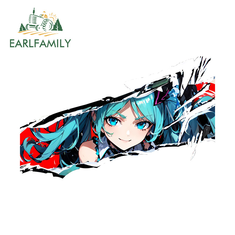 EARLFAMILY 13 ซม.Hatsune Mikuน้ําตารถสติกเกอร์รถจักรยานยนต์กันชนTrunkกันน้ําGraffiti DecalsWindowsตลกOcclusion Scratchรถอุปกรณ์เสริม