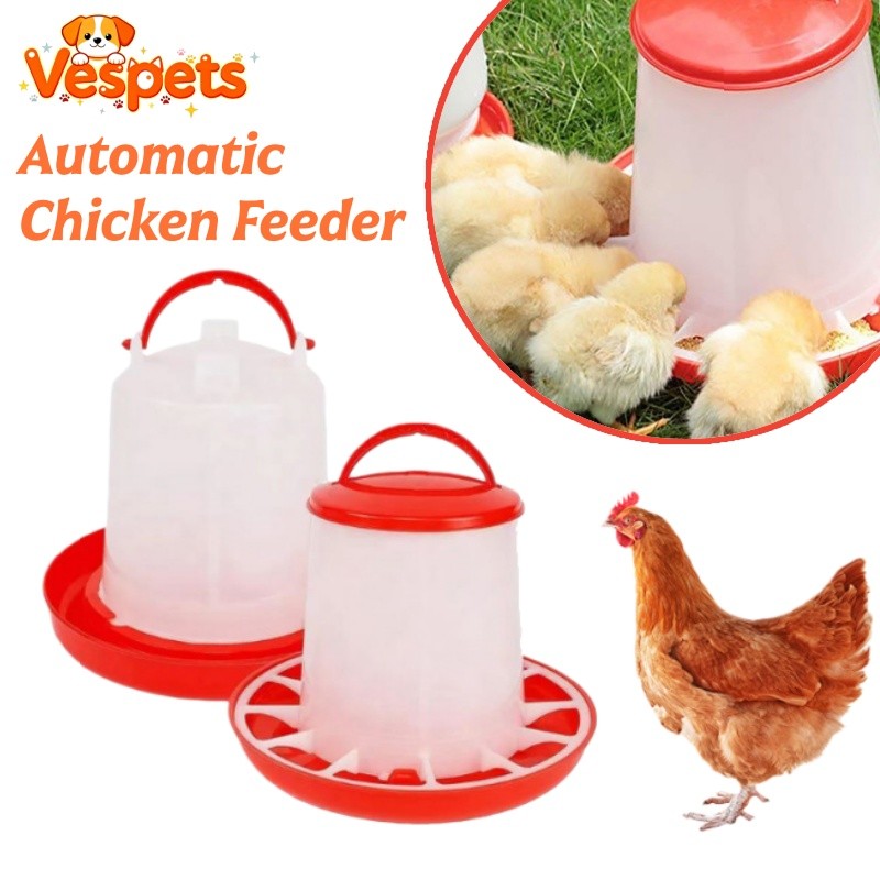 9KG อัตโนมัติไก่ให้อาหารสัตว์ปีก Feeder สัตว์ Breeding Water คอนเทนเนอร์ Bekas Makan Ayam