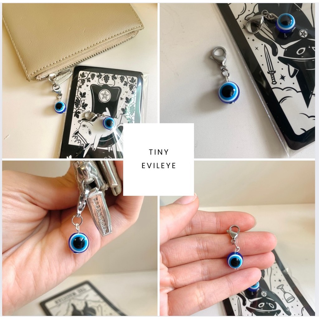 (จี้เล็ก) round evil eye pendant keychain พวงกุญเเจ จี้ สายคล้องนำโชค s99