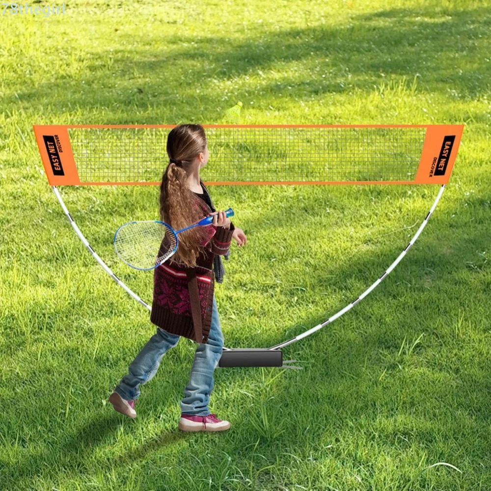 เน็ตแบดมินตัน THEGIRL พร้อมกระเป๋าพกพา Easy Setup Volleyball Tennis Training Net, 3D Ball Net พับปรั