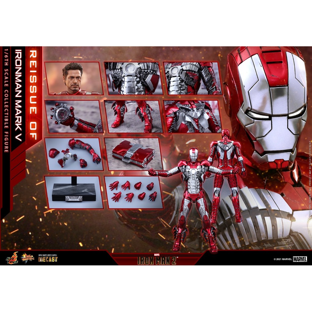 ** Ready Stock * HOTTOYS HT 1/6 Iron Man MK5 MMS400D18B Alloy Collection Doll Movable