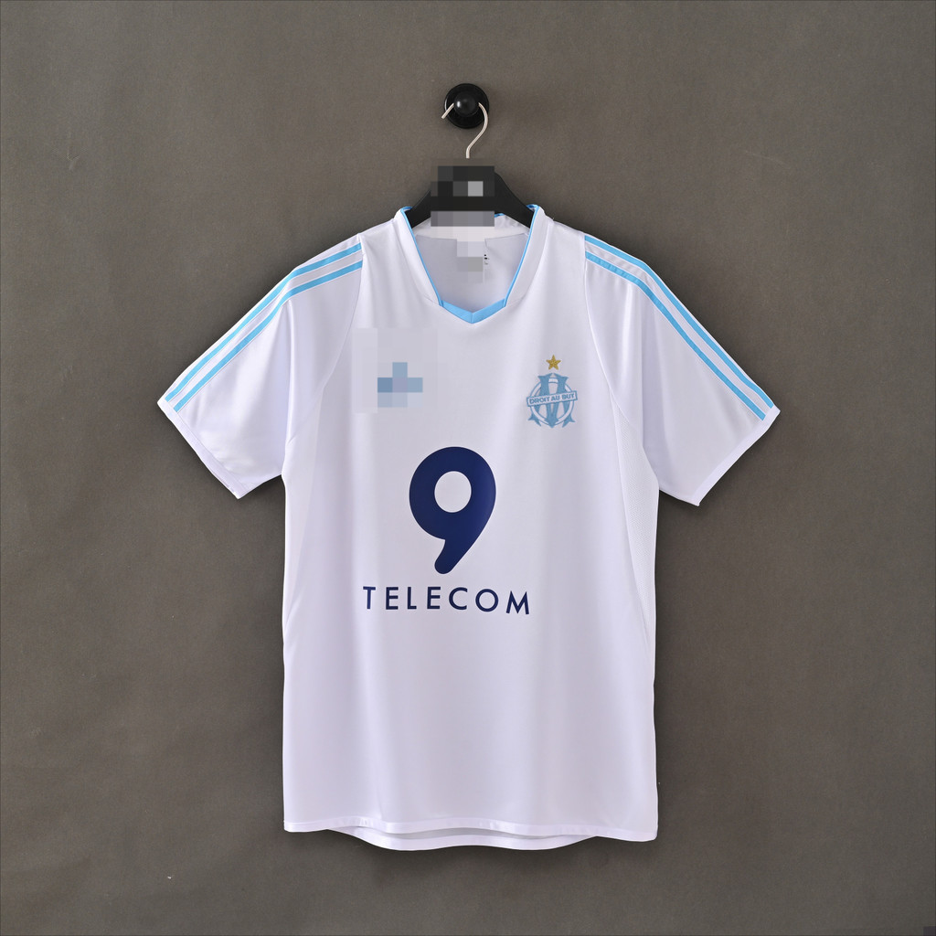 Retro 02-03 Marseille เสื้อฟุตบอลแขนสั้นเหย้า