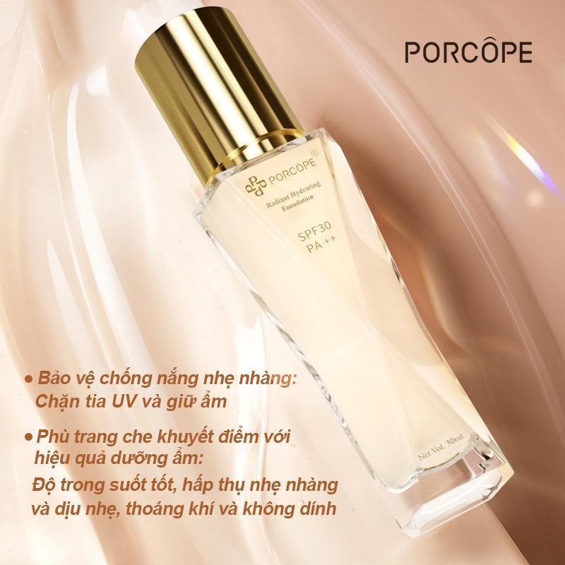 PORCOPE·ครีมรองพื้นเนื้อบางเบา ปกป้องผิวจากแสงแดด ติดทนนาน ให้ความชุ่มชื้น บางเบา ดูเป็นธรรมชาติ ใส 