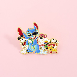 พินโลหะลายการ์ตูน Lilo Stitch เข็มกลัดน่าสะสม ของขวัญFan ani…
