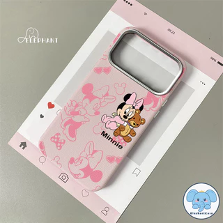 เคสไอโฟน17 สำหรับ iPhone 17 AIR 15 16 14 12 11 Pro Max 15 14 16 Plus XR X XS SE2 SE3 เคส TPU นุ่มลายหนังหมีมินนี่น่ารัก