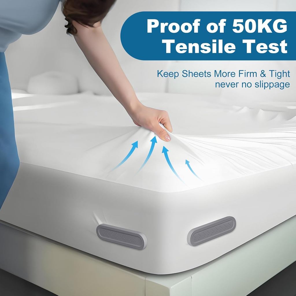 Bed Lock Sheet Holders Fit All Sheet Size, New Upgrade Sheet Straps Keep Sheets Firm & Tight, Bed Fi