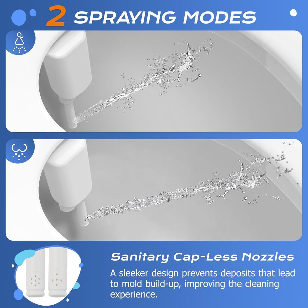 SAMODRA Ultra-Slim Hygienic Bidets Attachment for Existing Toilets - Adjustable Fresh Water Pressure