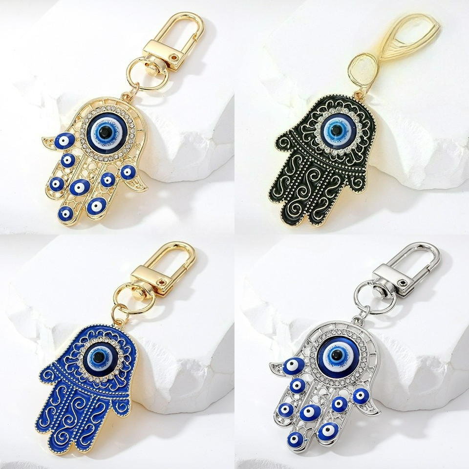 พวงกุญแจ มือฟาติมา HAND OF FATIMA EVIL EYE ดวงตาปีศาจ เครื่องรางนำโชค ขับไล่สิ่งชั่วร้าย เสริมฮวงจุ้ย