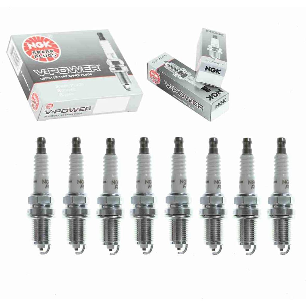 หัวเทียน NGK V-Power 8 ชิ้นเข้ากันได้กับ Dodge Ram 1500 5.2L 5.9L V8 1994-1997