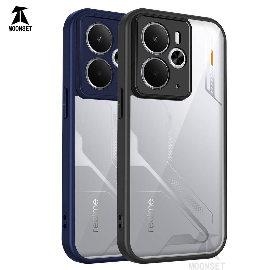 สําหรับ Realme 14 5G / 14T 5G กรณีคริสตัลใสฮาร์ดกลับขอบนุ่มกันกระแทกบางปก
