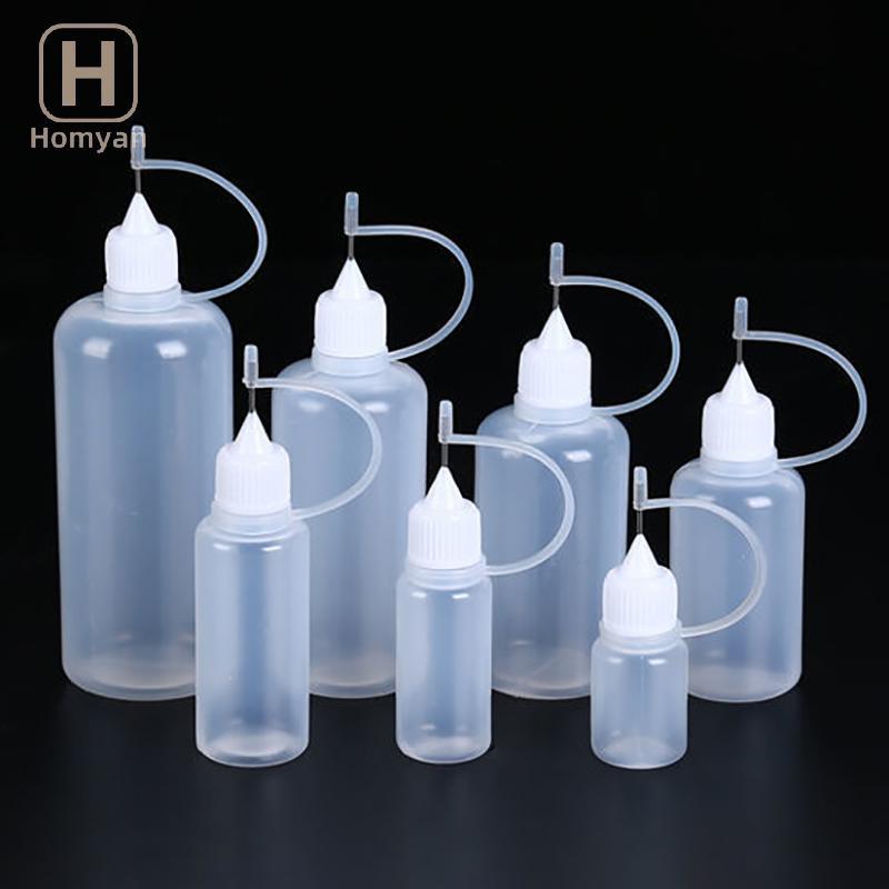Tianyuaneee 2/5PCS 5ml 10ml 20ml 30ml 50ml 60ml 100ml พลาสติก PE Squeezable Tip Applicator ขวดรีฟิล Dropper เข็มเคล็ดลับ Caps สําหรับกาว Well