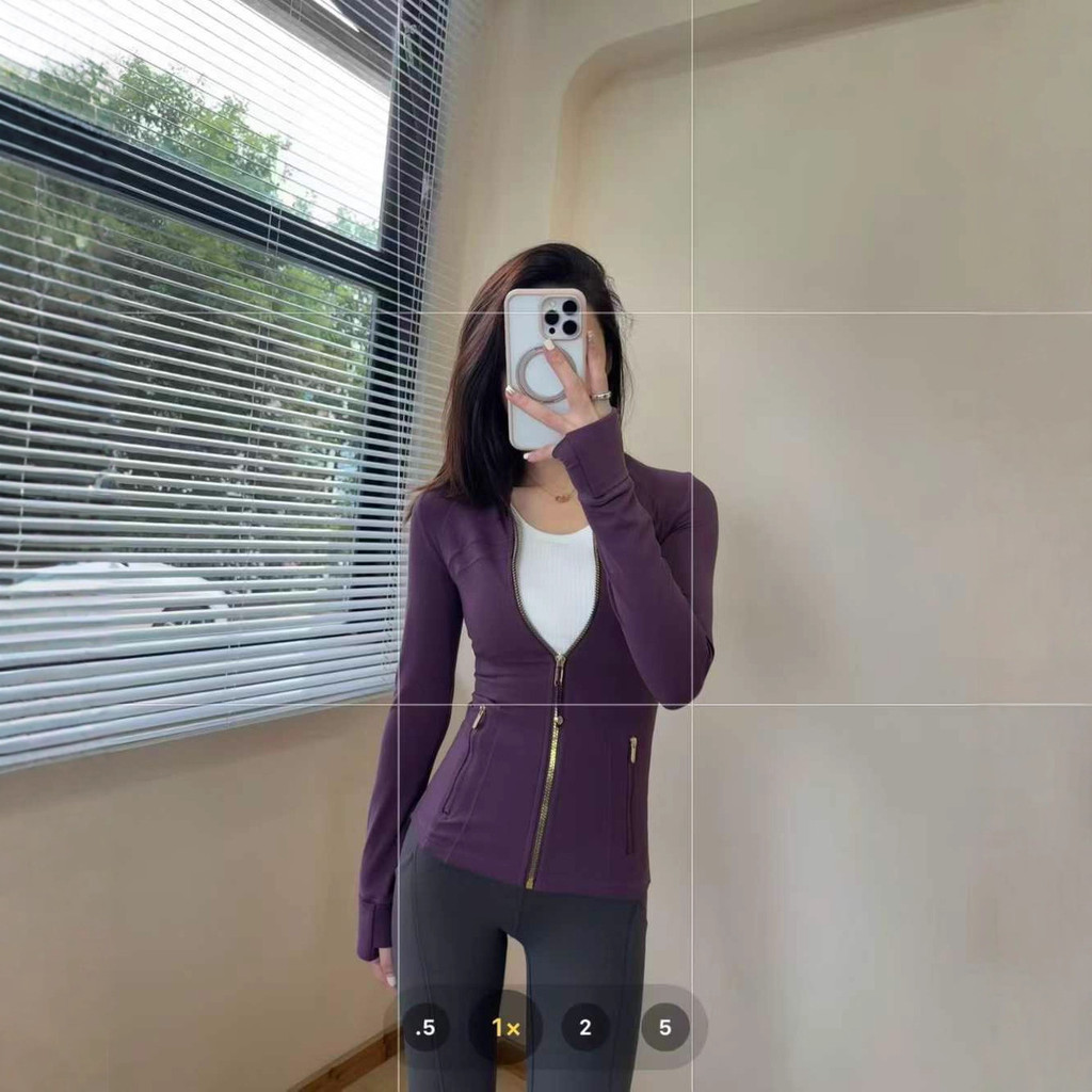Lululemon Gold Label Purple Stand Collar Jacket defina Slim Fit Slimming Yoga Jacket