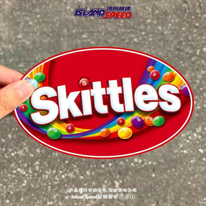 Skittles Skittles สติ๊กเกอร์ติดรถยนต์สร้างสรรค์ Body สติ๊กเกอร์ตกแต่งหมวกกันน็อครถยนต์ไฟฟ้า