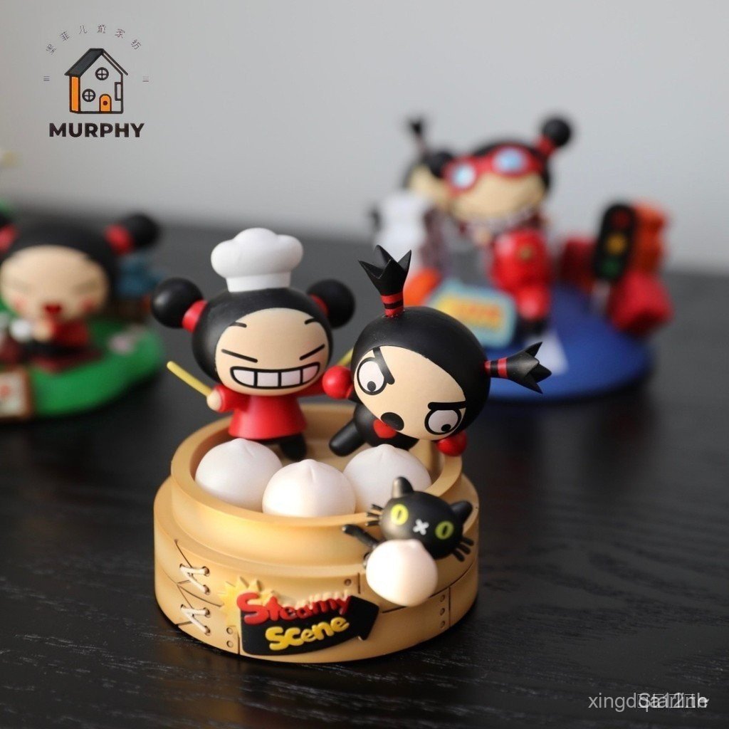 ตุ๊กตา PUCCA สไตล์จีน ลดราคา ตุ๊กตาน่ารักตกแต่งบ้าน ตัวละครตกแต่งรถยนต์ กล่องปริศนาเทรนด์จีน