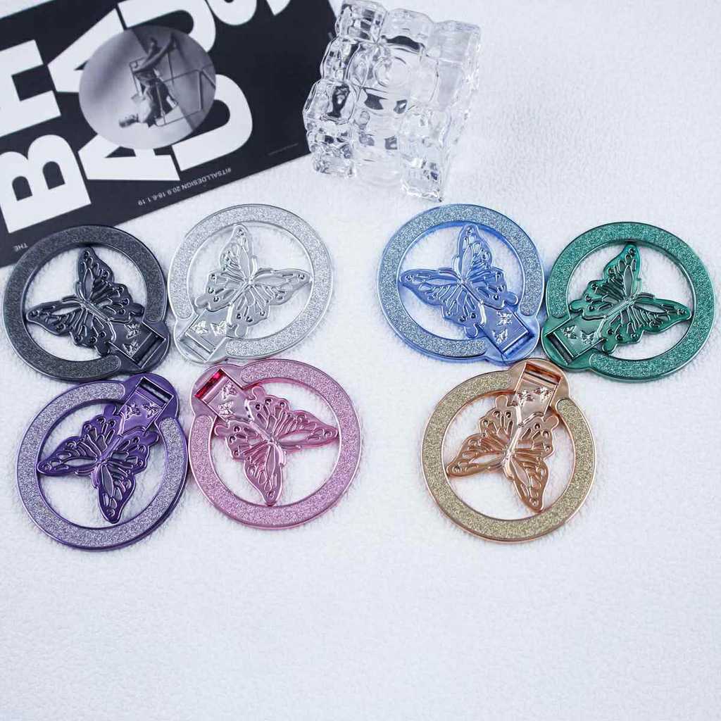 Sparkling Butterfly Magnetic Universal Phone Holder PC Case Sticker Lazy Holder -IP888