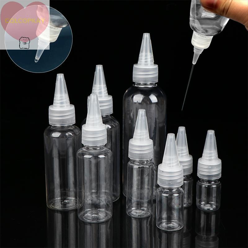 HANHAI 3-100ml ขวดหยดที่ว่างเปล่าพลาสติกใสรีฟิลหัวฉีด Dropper พร้อมขวดบีบ Tattoo Pigment Ink คอนเทนเนอร์ TH