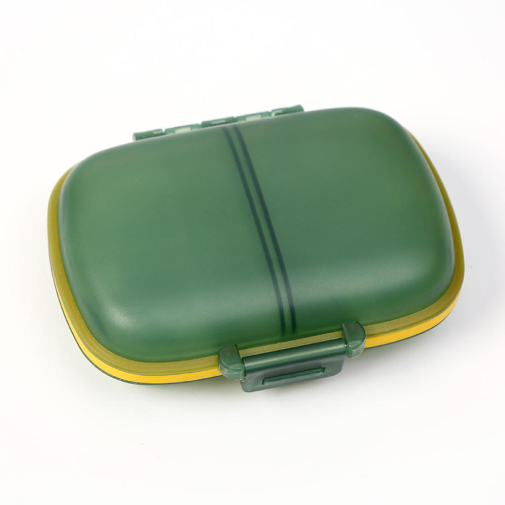 ที่เก็บยาแบบพกพา ฉากกั้นแบบถอดได้ 8-Compartment Pill Case Mini Airtight สําหรับ Office Home Pharmacy - รูปที่ 5