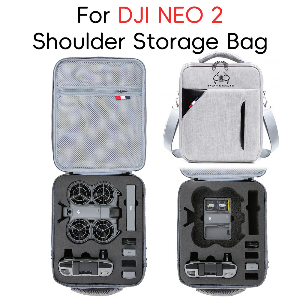 สําหรับ DJI NEO 2 กระเป๋าเก็บ drone แบบพกพาไหล่ crossbody กระเป๋า RC-N3 รีโมทคอนโทรลกระเป๋าผ้าชุดรอบด้าน DJI NEO 2 กระเป๋าเก็บอุปกรณ์เสริม