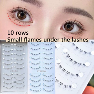 Under Eyelash Daily Makeup Manga Natural Wispy Cross Black Brown 10 คู่