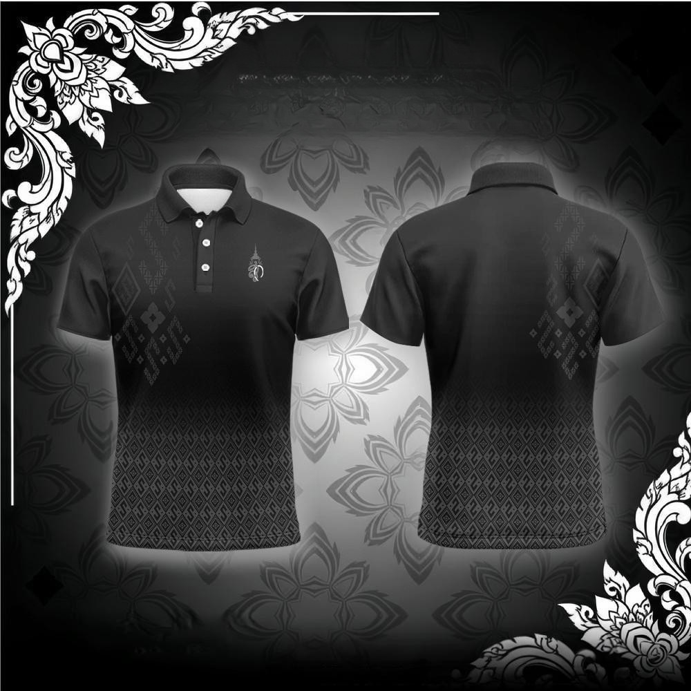 เสื้อโปโลสีดำแขนสั้น สไตล์หรูสำหรับฤดูร้อน ใส่ได้ทุกเพศ