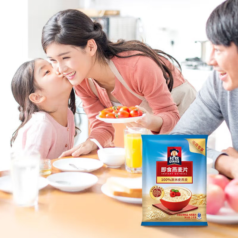 QUAKER (QUAKER) ข้าวโอ๊ตสําเร็จรูปรสดั้งเดิมธัญพืชมีคุณค่าทางโภชนาการอาหารเช้าเม็ดหยาบ Brewing Drink