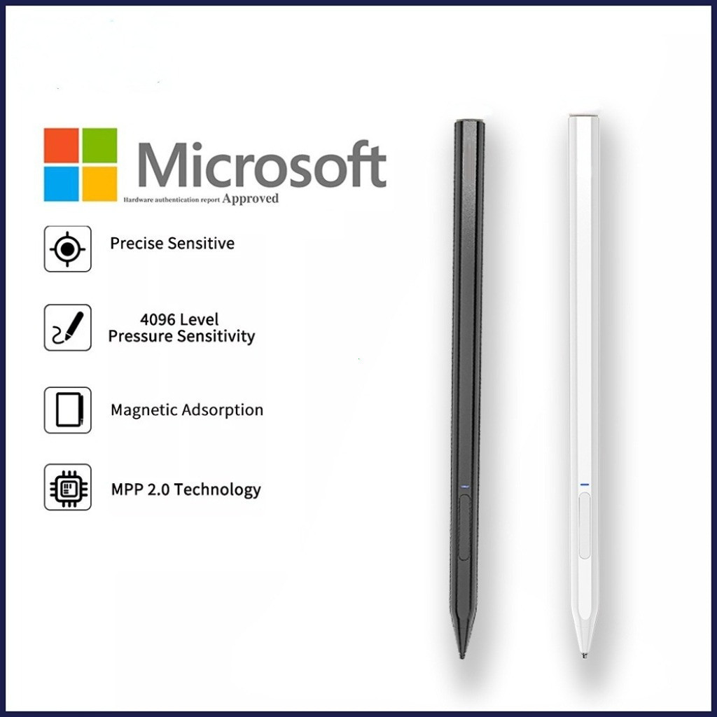 ปากกา ปากกา Microsoft Surface ปากกาสไตลัสดินสอสําหรับ Surface Pro 12 3 4 5 6 7 8 9 10 Go การปฏิเสธฝ่ามือ 4096 ไวต่อแรงกด