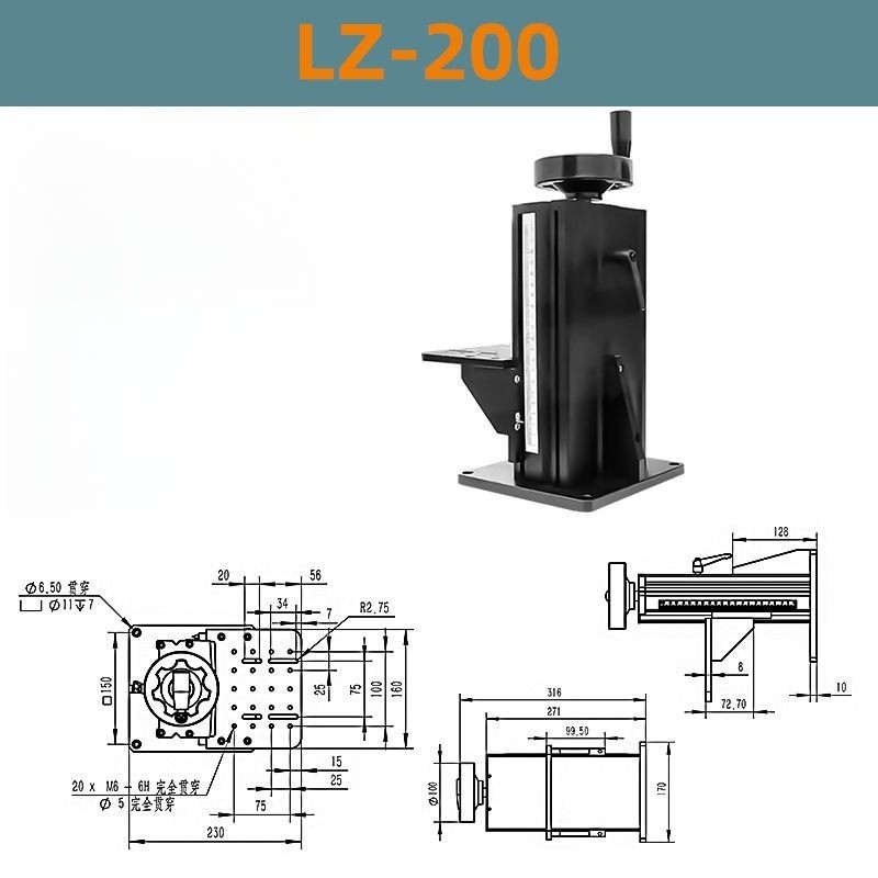 แท่นเลื่อนแม่นยำแกน Z ระยะยาว - รุ่น LZ200/300/800HTXY ปรับละเอียด แบบมือถือ แบบตั้ง