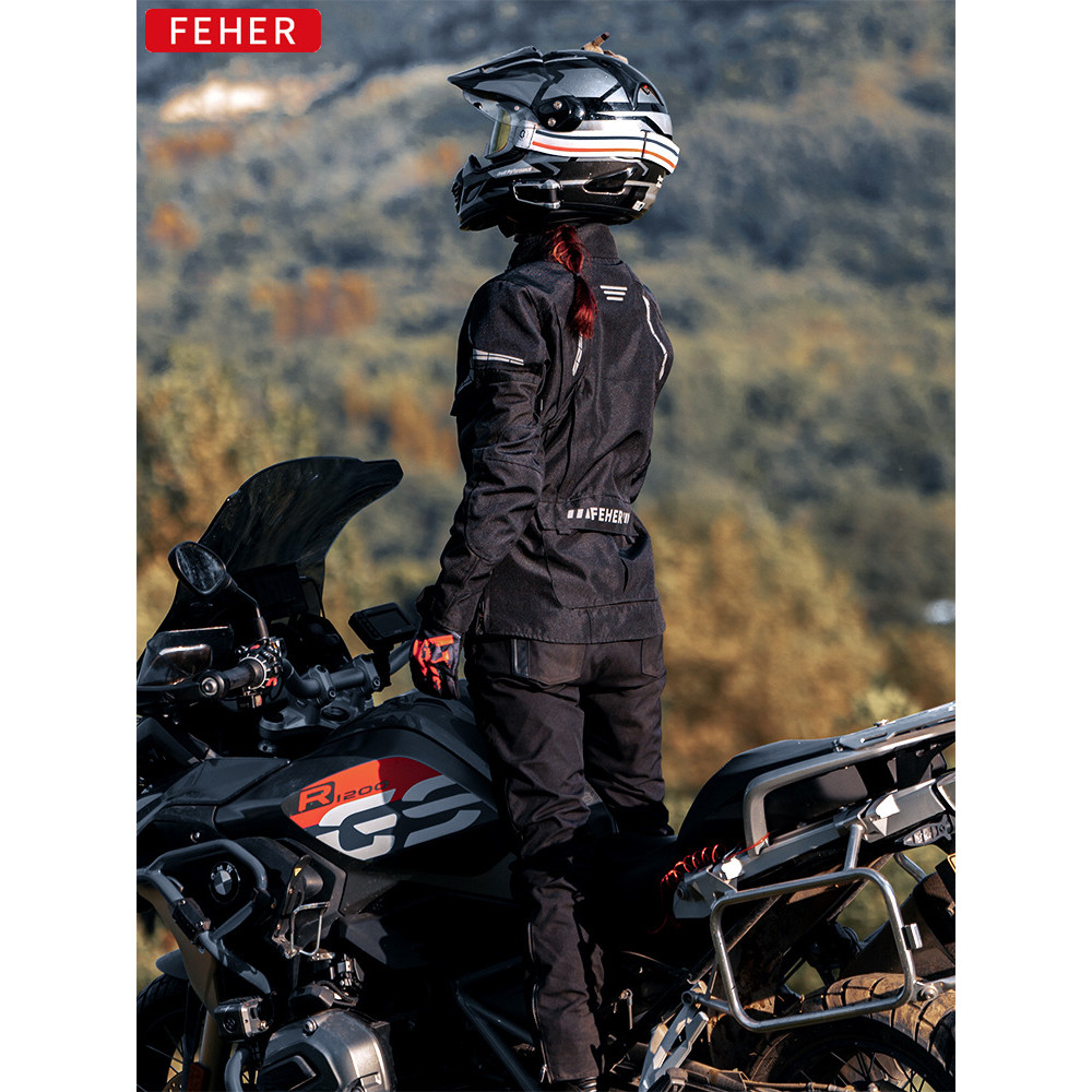 เสื้อเจอร์ซี FEHER Rally สำหรับผู้หญิง ออกแบบมาเพื่อกันกระแทกและกันน้ำขณะขับมอเตอร์ไซค์ระยะไกล