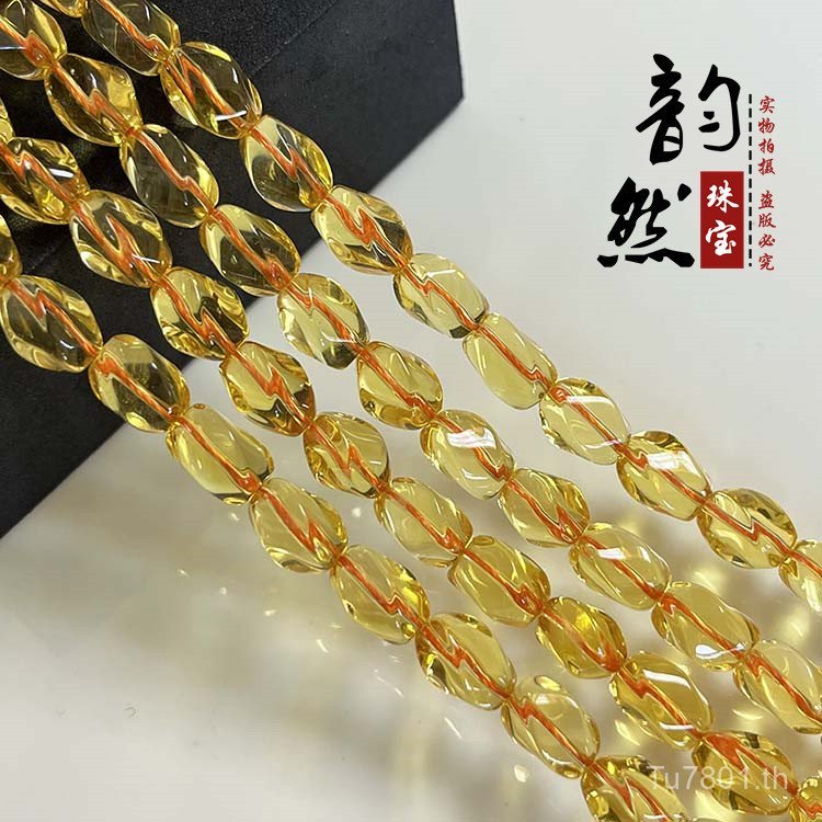 สร้อยคอและสร้อยข้อมือ DIY จากลูกปัด แบบหลวม สไตล์ซิทริน พร้อมโซ่ยาว XRCD