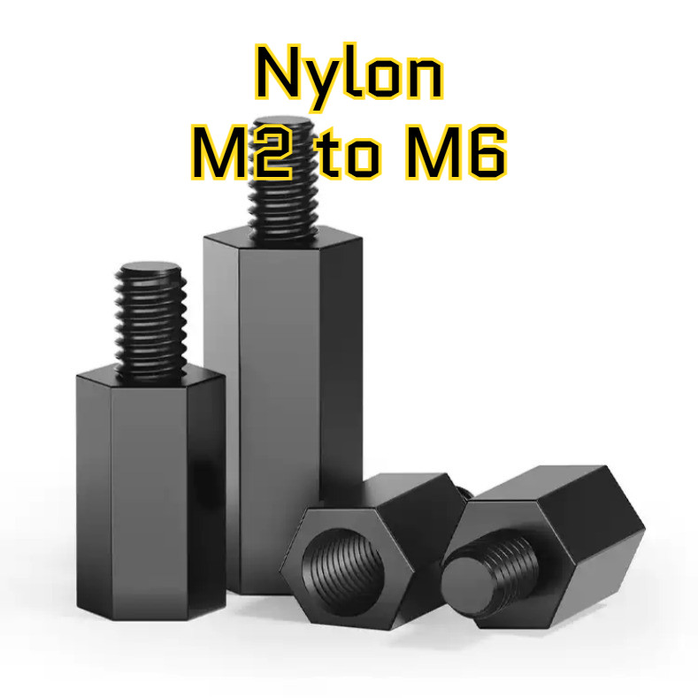 คอไนลอนหกเหลี่ยมหัวเดียว, คอลัมน์แยก, คอลัมน์รองรับ, คอลัมน์สเปเซอร์, สกรูแกนพลาสติก M2/M2.5/M3/M4/M