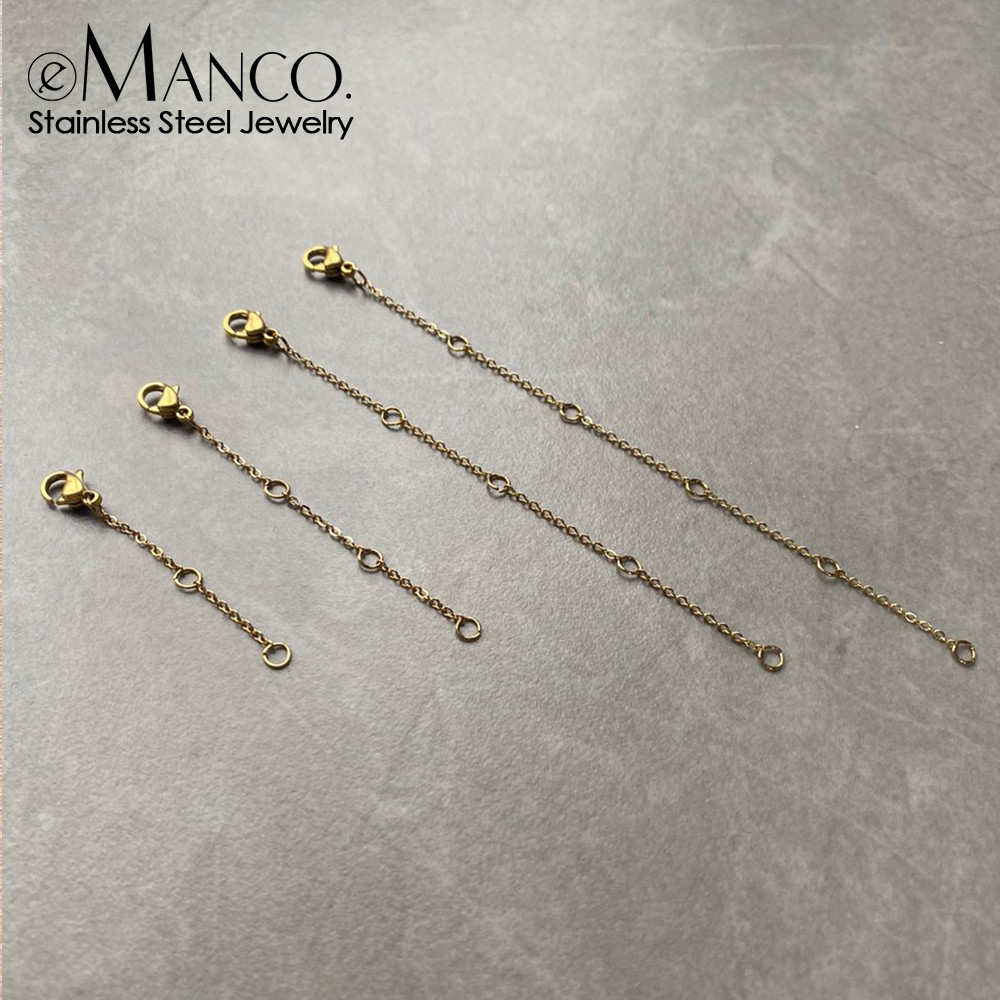 EManco สแตนเลสขยายโซ่สำหรับเครื่องประดับ DIY ใช้งานได้กับสร้อยข้อมือและสร้อยคอมากิ้ว