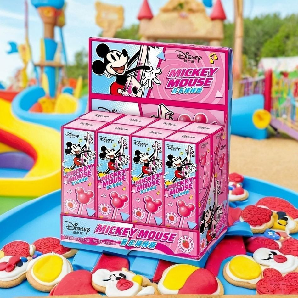 Hamazaki Disney Strawberry Music Lollipop20ขนมเด็กน่ารักของขวัญขนมเรืองแสงHamasaki Disney Strawberry