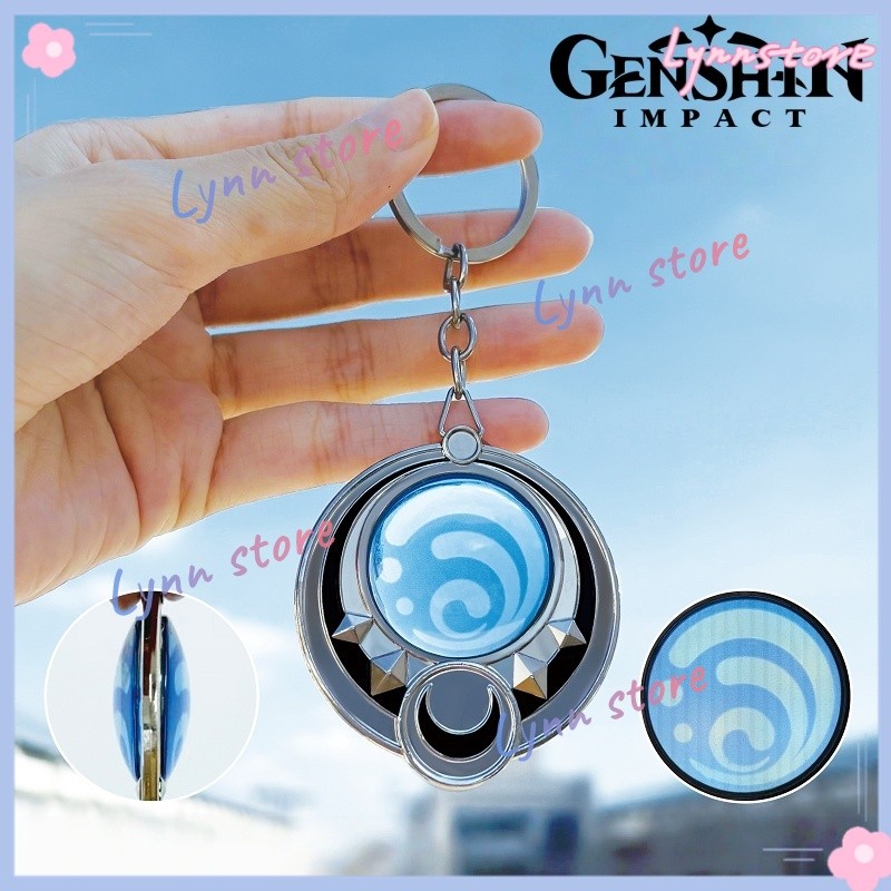 GENSHIN IMPACT NOD-KRAI อุปกรณ์เสริมพวงกุญแจ MOON WHEEL VISION กระจกสองด้านโปร่งใสพวงกุญแจของขวัญ