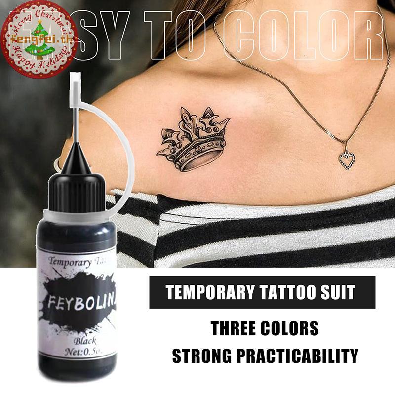 FENGFEI รอยสักชั่วคราว Henna Tattoo Ink สำหรับ_body_art_และการตกแต่งใบหน้า DIY ไม่ทำให้เจ็บคิ้วและอายไลเนอร์