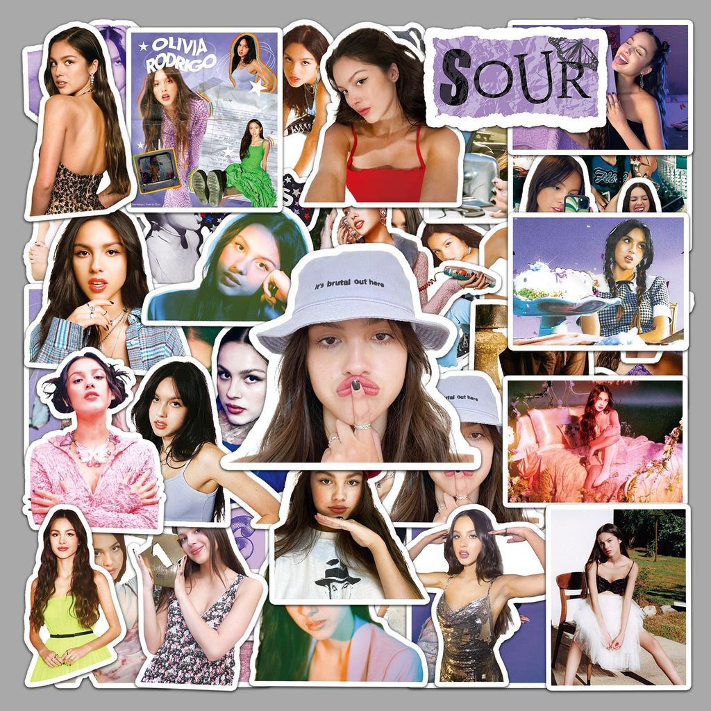 [Meow.Sensei] 50 แผ่น Olivia Rodrigo Star Merchandise Olivia Rodrigo สติกเกอร์คอมพิวเตอร์ตกแต่งกระเป
