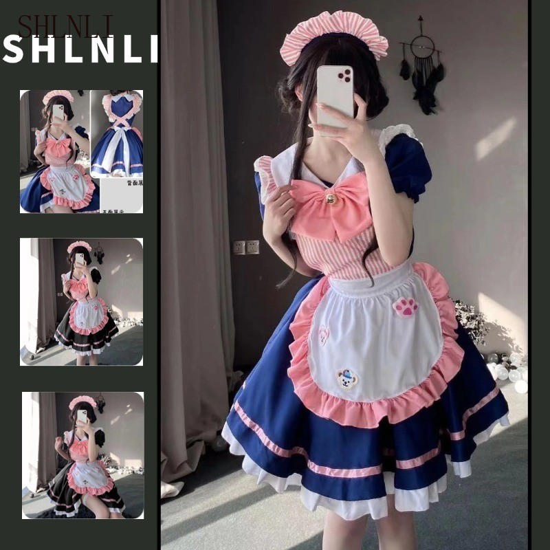 ชุดแม่บ้านสไตล์อนิเมะ Lolita สำหรับคอสเพลย์และการเล่นตามบทบาท